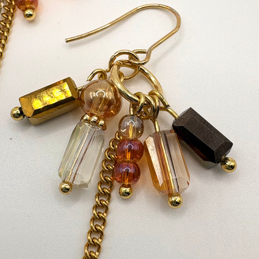 Amber Relics – stainless steel oorbellen