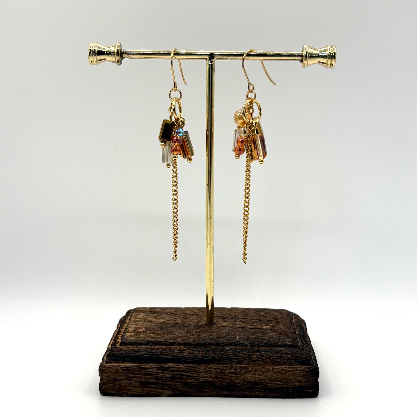 Amber Relics – stainless steel oorbellen