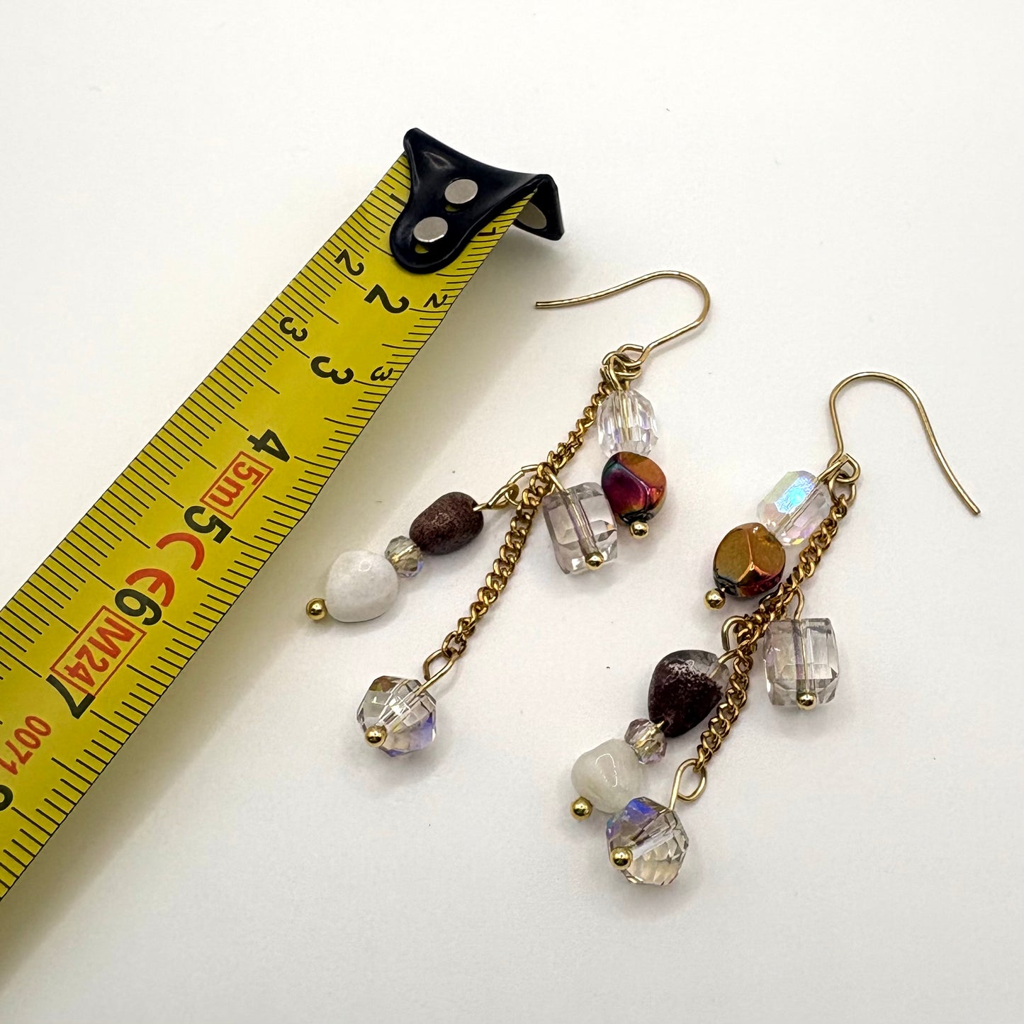 Calico - Oorbellen van stainless steel en glas