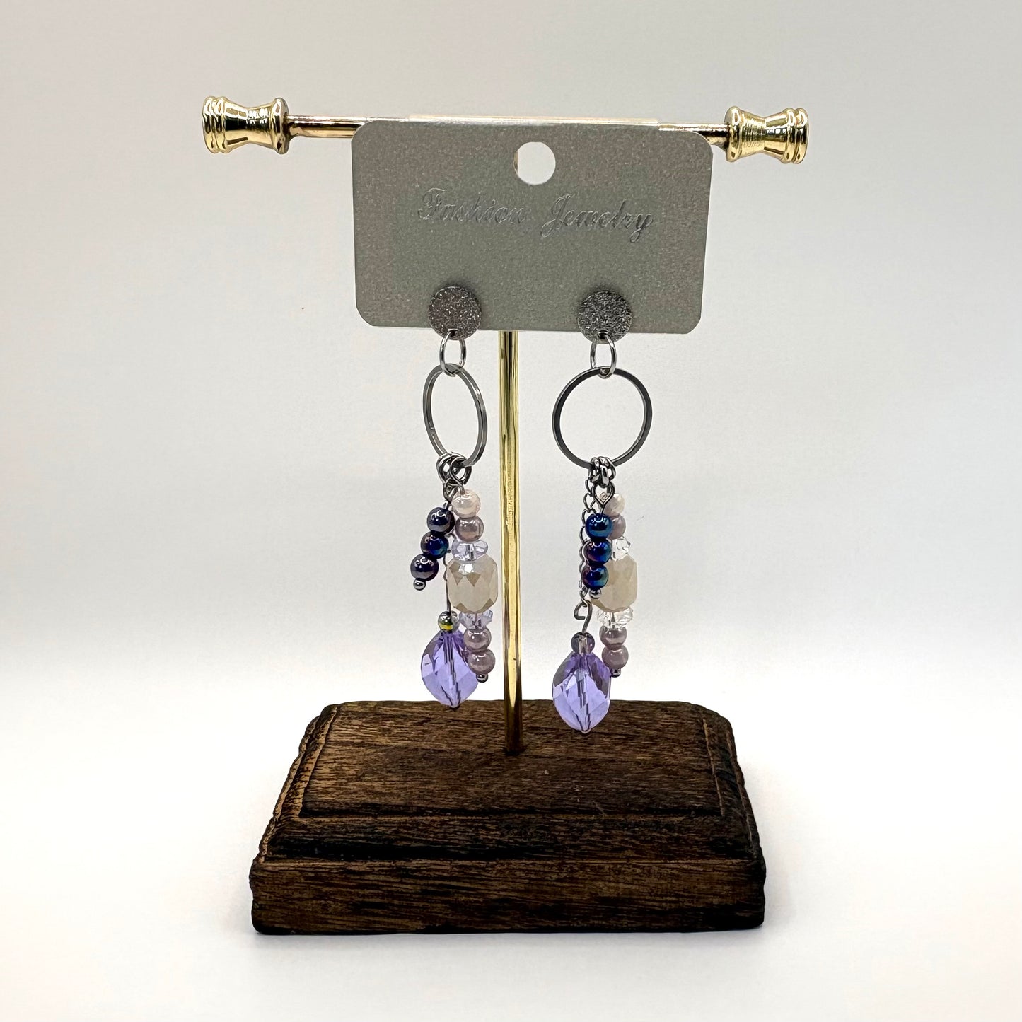 Amethyst Relic – stainless steel oorbellen