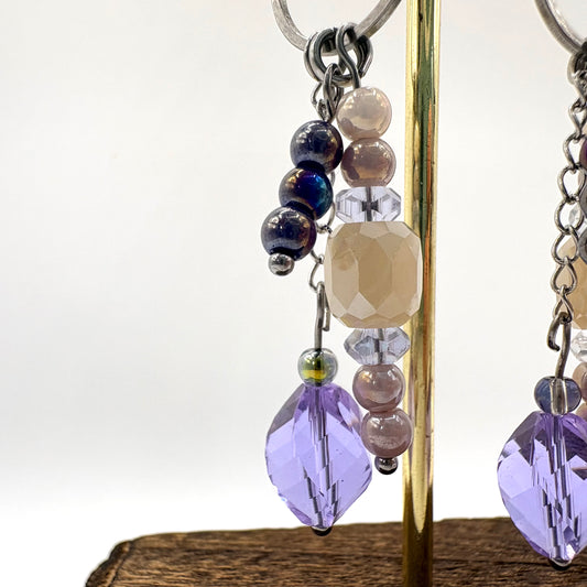 Amethyst Relic – stainless steel oorbellen