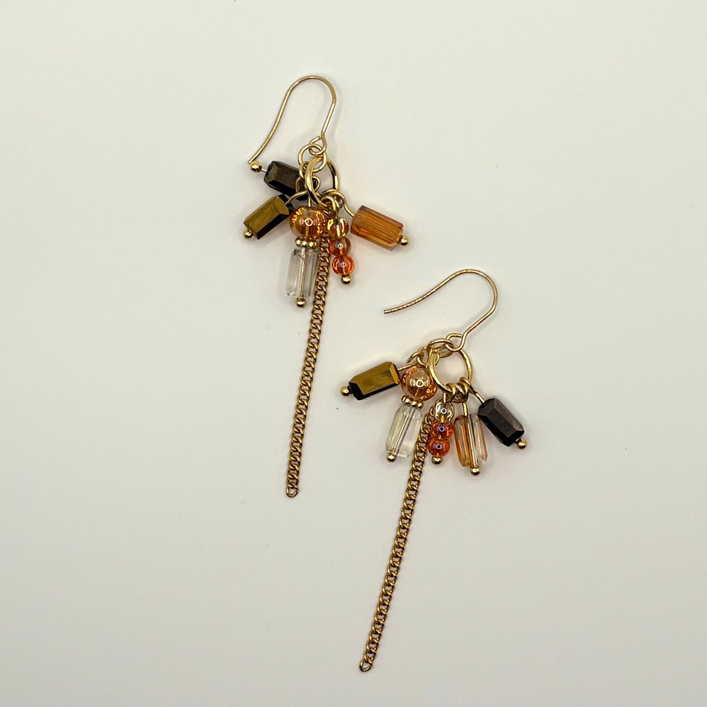 Amber Relics – stainless steel oorbellen