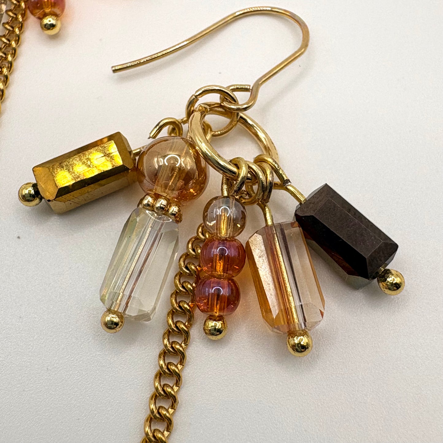 Amber Relics – stainless steel oorbellen