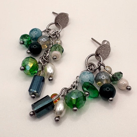 Verdant Night – stainless steel oorbellen