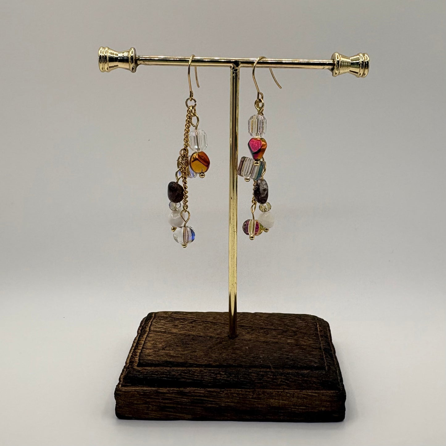 Calico - Oorbellen van stainless steel en glas