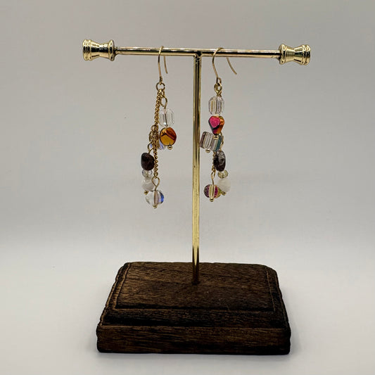 Calico - Oorbellen van stainless steel en glas