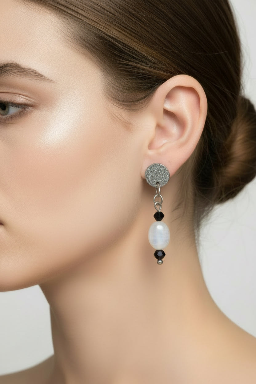 Morning Haze - stainless steel oorbellen